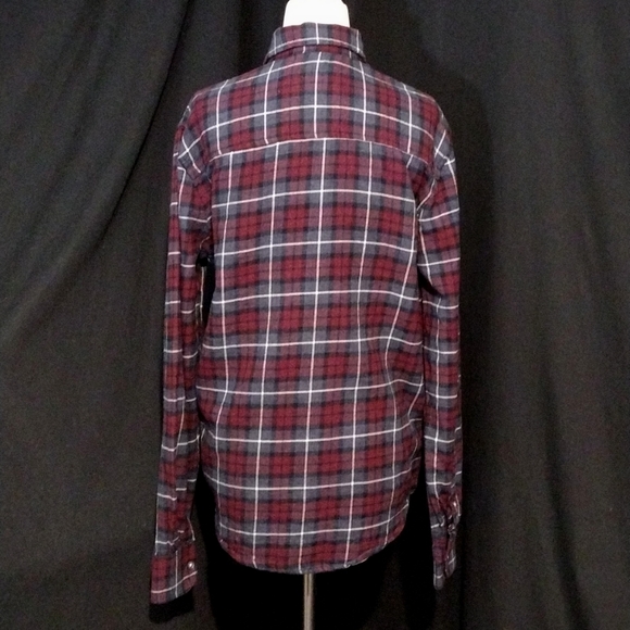 Tallwoods Bruno Milano Long Sleeve Button Up Plaid Flannel Top Size Small - Picture 4 of 7